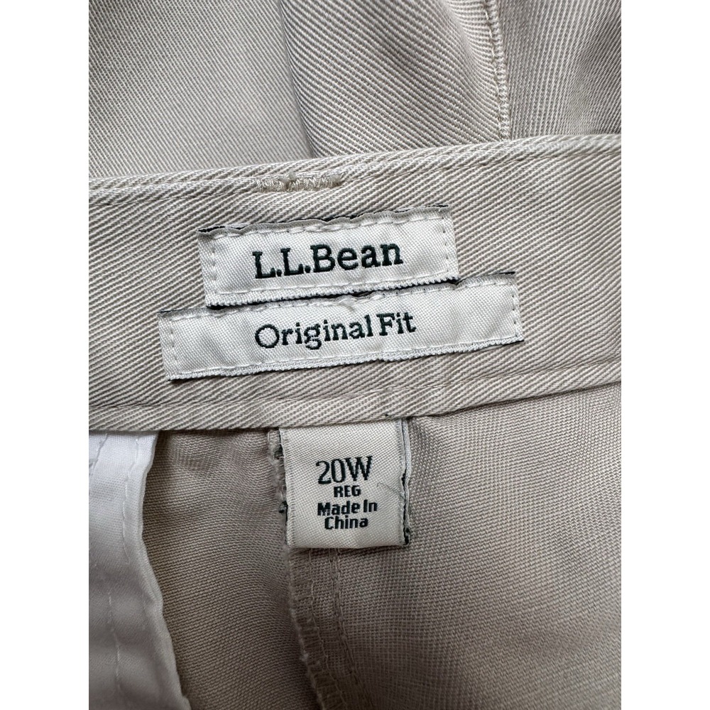 LL Bean Original Fit Bermuda Shorts Womens Size 20W Pockets Khaki‎ 100% Cotton - Picture 10 of 13